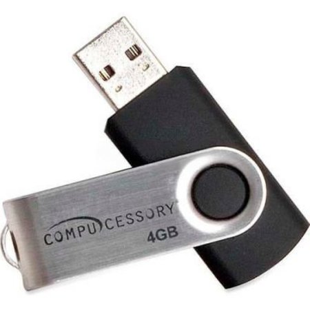 COMPUCESSORY Compucessory 26465 Password Protected USB 2.0 Flash Drive, 4 GB, Black 26465